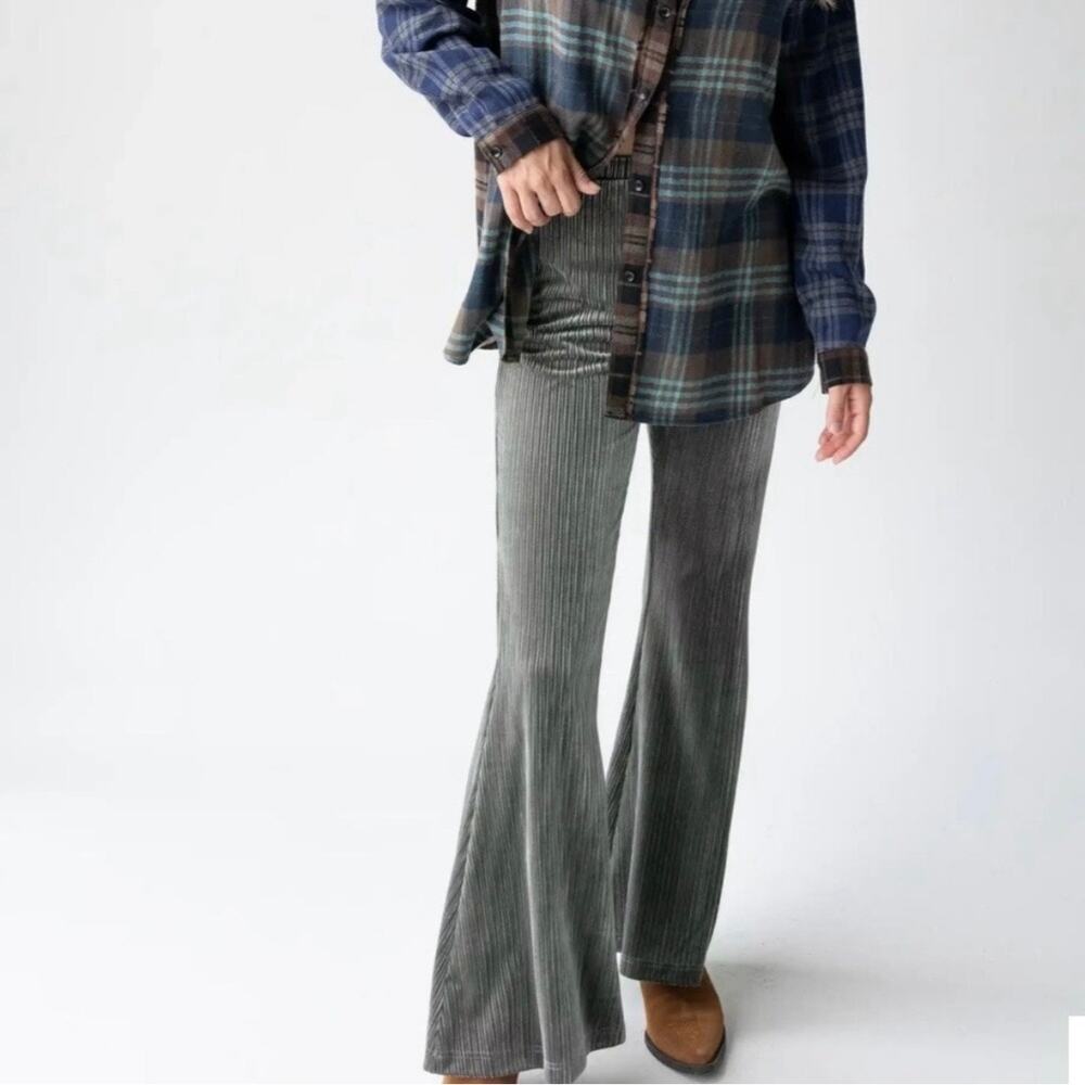 Natural Life Joplin Flare Pant High Rise Velvet M